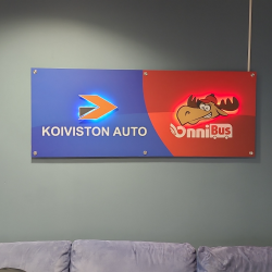 Taustavalaistu sisämainos